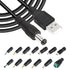 GINTOOYUN 5V USB2.0 to DC Power Cable USB2.0 to DC 5.5mmx2.1mm Universal Charging Cable with 13 Connector Plugs for Laptops, Speakers, Power Banks...