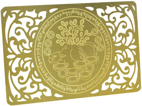 Feng Shui Wealth-Bringing Mongoose Gold Talisman Card W4124...