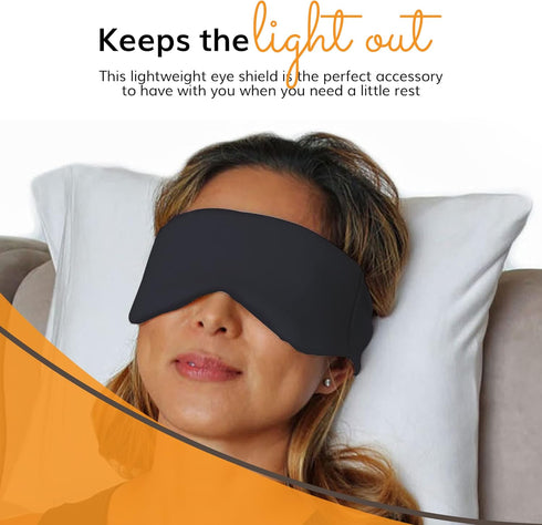 Happyluxe Escape Sleep Mask - Buttery Soft Airplane Eye Mask for Sleeping or Napping in Bed. Machine Washable. - Jet Black, Made in USA...