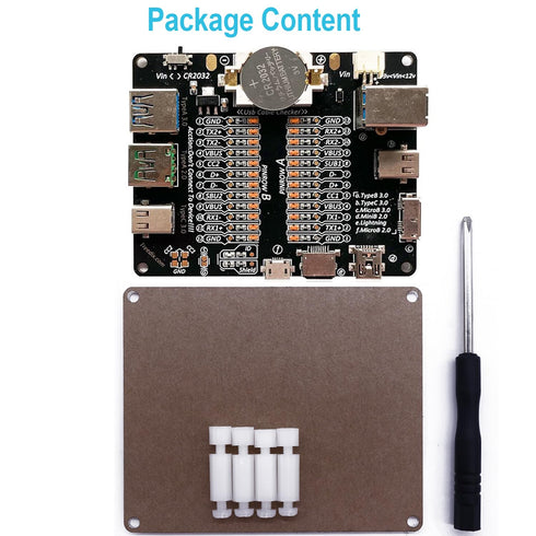 USB Cable Tester Board USB Cable Checker Data Wire with Acrylic Case Charging Test Data Line Type-C Micro Type A Type B...