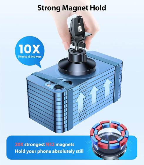 VICSEED for MagSafe Car Mount?Upgraded Strongest Magnet Power? Magnetic Phone Holder for Car Vent 360 Adjustable Magnetic Car Phone Holder Mount f...