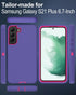for Samsung Galaxy S21 Plus 5G Phone Case, with Screen Protector, Dust-Proof Port Cover, Full-Body Non-Slip Silicone Rubber Covered, Military Grad...