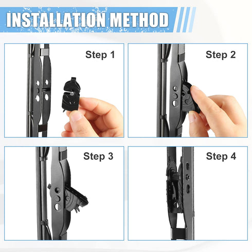ACROPIX Universal Front Wiper Blade Arm Adapter Clip Type D - Pack of 4 Black...