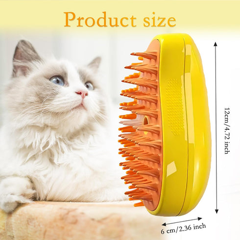 Cat Steam Brush,3 In 1 Self Steamy Cat Brush, Cat Grooming Supplies For Massage,Best Steamy Cat Hair Brush with Water Silicone Steamy Cat Pet Brus...