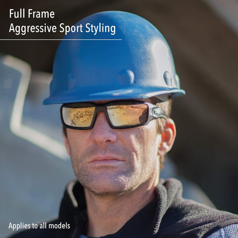 Honeywell Uvex Ademco Hypershock Safety Glasses, Brown Frame with SCT-Reflect 50 Lens & Anti-Scratch Hardcoat (S2963)...