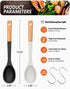 Large Silicone Cooking Spoons, Nonstick Solid Wooden Handle Spoon, Heat Resistan Silicone Kitchen Spoons for Cooking, Serving, Basting, Mixing, 13...