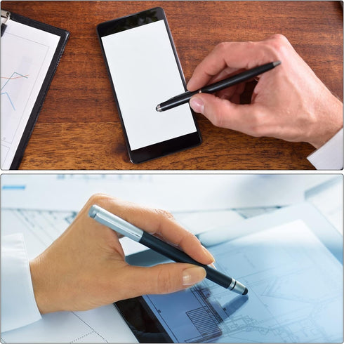 MECCANIXITY 12pcs Stylus Pens for Touch Screens Ballpoint Pen with Stylus Tip 2 in 1 Universal Capacitive Stylus Black Ink Pen for Capacitive Touc...