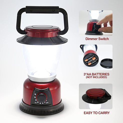 LED Lantern Variable Power Retro Battery Powered Camping Light, COB High Brightness Dimmable Camping Lamp for Hiking, Fishing, Repairing and Emerg...