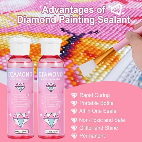 2-Pack Diamond Painting Protectant Brightener(120ml*2), 8OZ Diamond Painting Accessories Glue for Diamond Painting and Puzzles...