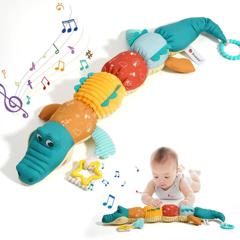 Tummy Time Toys 0-6 Months Baby Musical Stuffed Animal Infant Toys with Ruler Design, Rattle and Multi-Textures, 0-3-6-12 Months Newborn Toys for ...