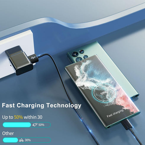Android Phone Charger Type C with 10 FT C Cable Fast Charging for Samsung Galaxy S10/S10e/S10+/S9+/S8+/S23/S22/S21 Ultra/S20/Note 20/Note 10/Note ...