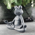 Zen yoga frog meditation frog miniature statue slimming frog fitness frog garden statue frog decoration for lawn & garden decoration (premium gray...