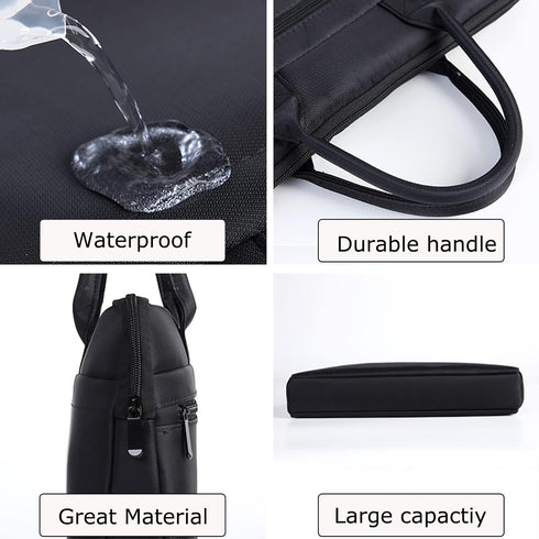 enyuwlcm Waterproof Oxford Handle Document Bag Briefcase for Men File Tote Bag for Carrying Paper Files Black...