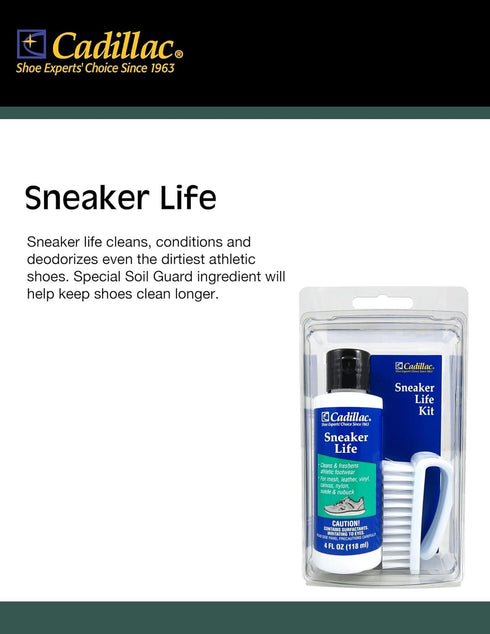 Cadillac Sneaker Life - Athletic Shoe Cleaning Kit - Premium Cleaner + Brush for Whites, Suede, Leather, Canvas, Nubuck Boots and More...