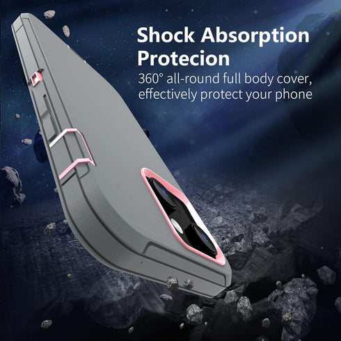 Sansunto Protection Case for iPhone 13 & 15 Phone, iPhone 14 Case Heavy Duty Shockproof Silicone Rubber Cover, Rugged Hybrid Durable Phone Cases f...
