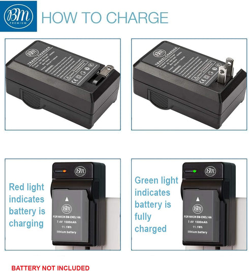 BM Premium EN-EL25 Battery Charger (MH-32 Replacement) for Nikon Z30, Z50, Z fc Digital Cameras...