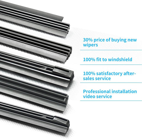 ASLAM Wiper Blade Refills 26"+17" for 2007-2011 Honda CR-V,Infiniti Q50 Q60 QX60,2015-2018 Nissan Rogue and 2007-2012 Nissan Sentra Original Mitsu...
