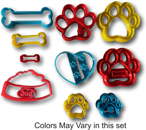 Dog Bone and Paw Limited Edition Cookie Cutter Set of 10...
