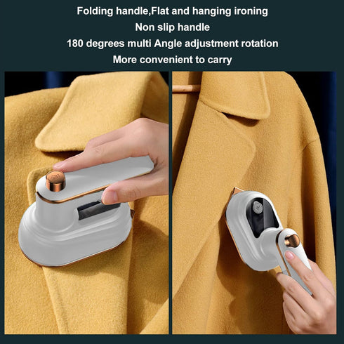 Mini Travel Ironing Machine, 180°Rotatable Handheld Garment Steamer for Clothes, Steam Iron Garment Steamer, Folding Handle Thermostat for Clothes...