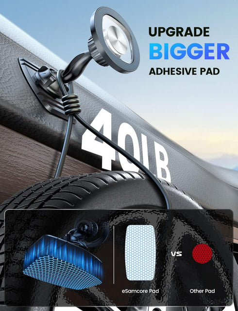 eSamcore Magnetic Phone Holder for Car, iPhone MagSafe Car Mount Strong Phone Magnet for Car Dashboard Cell Phone Holders for Your Car Fits Mag Sa...