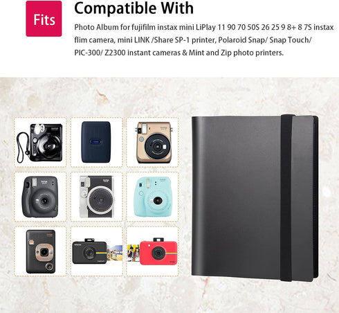 192 Pictures Photo Album for Fujifilm Instax Mini 11 12 evo 90 70 50S 26 25 9 8+ 7S Instant Camera, 2x3 Photo Album for Polaroid Snap Z2300 PIC-30...