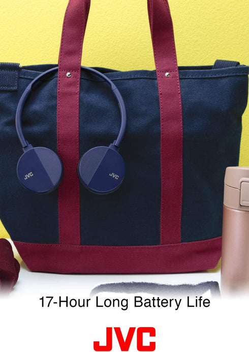 JVC HA-S23W Wireless Headphones - On Ear Bluetooth Headphones, Foldable Flat Design, 17-Hour Long Battery Life (Blue)...