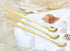 Gold Long Handle Spoon Stir Stick 5.7inch Square Head Stainless Steel Stirrer Modere Trim for Coffee Tea Mixing Stirring Tall Glasses Cold Hot Dri...