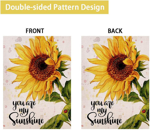 You are My Sunshine Sunflower Garden Flag 12.5 x 18 Inch Vertical Double Sided, Spring Summer Seasonal Yard Outdoor Decoration...