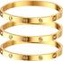 Generic Gold Bracelets for Women - 3Pcs 18K Gold Plated Love Friendship Bracelet with Cubic Zirconia Stones Bangle Cuff Jewelry,Wedding Party Chri...