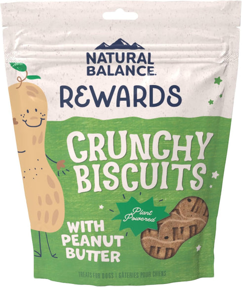 Natural Balance Limited Ingredient Rewards Crunchy Biscuits, Vegetarian Dog Treats for Adult Dogs of All Breeds, Peanut Butter Recipe, 14 Ounce (P...
