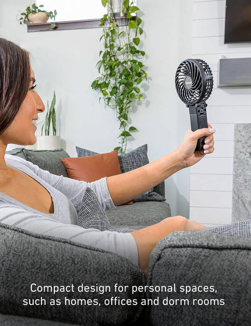 HOLMES 4" Portable, Handheld, Personal or Desk Fan, 3 Speeds, Rechargeable battery, USB-C Charging Cable, 180° Adjustable Head, Lightweight, Compa...