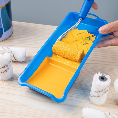 Mister Rui Paint Roller Kit, 9 Pack, 2 Inch Microfiber Paint Roller Covers, Small Paint Rollers with Tray and Roller Frame, Mini Rollers for Paint...