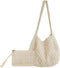 Crochet Bag for Women Crochet Tote Bag with Wristlet Wallet Bohemian Aesthetic Shoulder Handbag for Women Summer Beach...