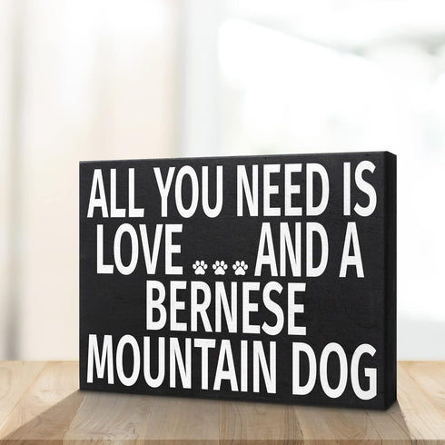 JennyGems Bernese Mountain Dog Gifts, All You Need is Love and a Bernese Mountain Dog, Shelf Decor and Wall Hanging, Made in USA...