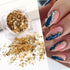 Holographic Gold Silver Nail Foil Glitter Flakes 3D Sparkly Aluminum Foil Flake Mirror Powder Nail Art Supplies Irregular Foil Glitter Chip Nail D...