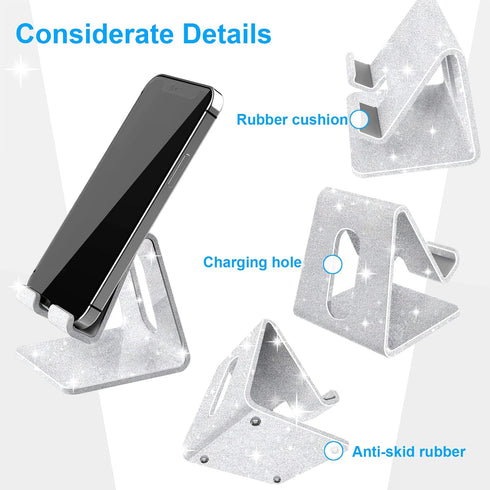 Crpich Acrylic Cell Phone Stand, Portable Phone Holder, Phone Stand for Desk, Compatible with Phone15 14 13 12 Pro Max Mini 11 Xr Plus SE, Switch,...