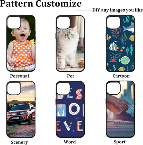 6 Pieces Sublimation Blank Phone Case Cover Blank Printable Phone Case for DIY Customize Heat Press Rubber Protective Case (Compatible with iPhone...
