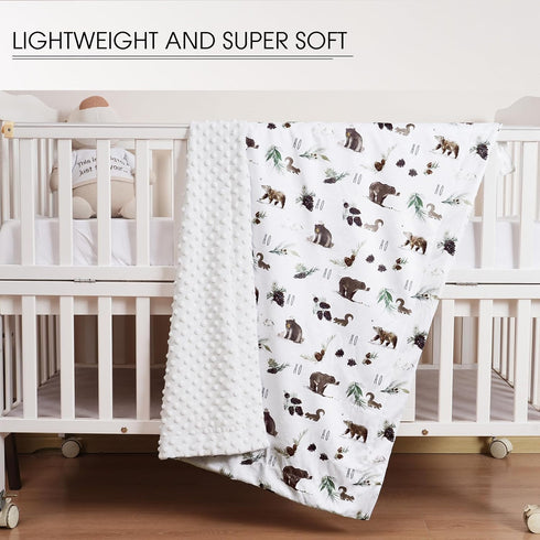 david's kids Minky Baby Blanket for Boys Girls Neutral, Soft Lightweight Micro Fleece Blanket with Double Layer, Dotted Backing, Receiving Blanket...