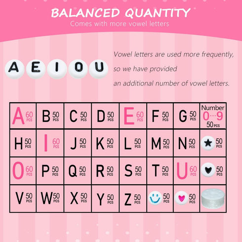 Amaney 1600pcs Acrylic Alpabet Letter Beads,31 Styles,Heart,Number,Star and Smiley Beads,4x7mm for Jewelry Making Bracelets Necklaces Key Chains...