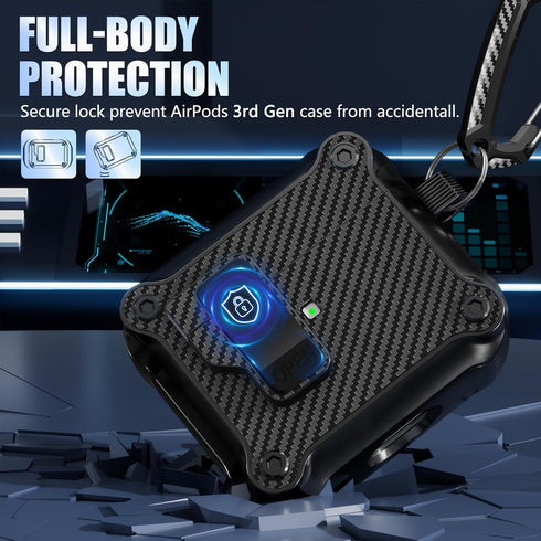 Compatible with AirPods 3rd Generation Case Cover with Cleaner kit,Secure Lock Clip Protection,Automatic Snap Switch Design for Apple Airpod 3 Gen...