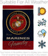 Marines Proudly Family Burlap - Armed Forces Marine Corps USMC Semper Fi United State American Military Veteran Retire Official - House Banner Sma...