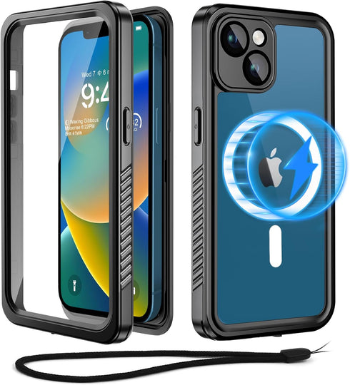 Beeasy for iPhone 13 Case Waterproof Compatible with MagSafe - 360 Degree Outdoor Protective case with Screen Protector, dustproof Shockproof Armo...