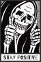 Stay Positive Skull Metal Sign Decor for Grunge, Goth, and Emo Room Styles 12" x 8" (045)...