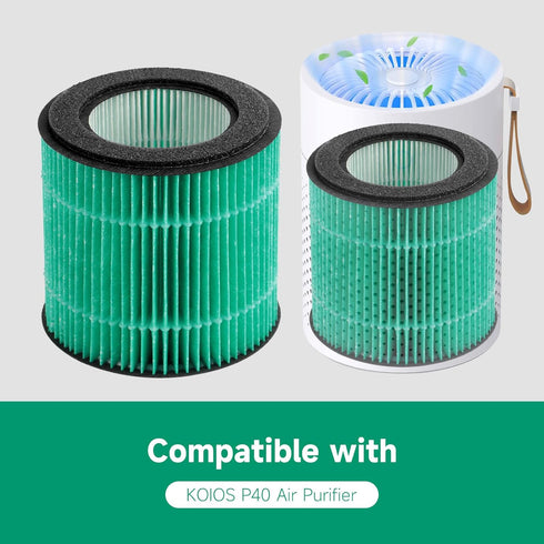 2-Pack P40 True HEPA Replacement Filter Compatible with KOIOS P40 Purifier, For ASIN: B0BRSJJW7J...