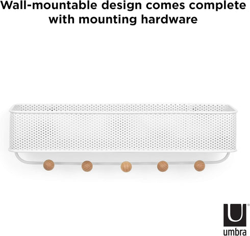Umbra Estique Entryway Organizer, Great for Storing Keys, Small Accessories, Mail, Wallets and More, White Finish...