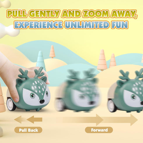 36 pcs Animals Pull Back Cars, Mini Vehicles Toy Small Cars Pull Back Racing Vehicles Set, Mini Toy Cars, Carnival Prizes Goodie Bag Stuffers, Min...