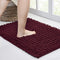 Walensee Bathroom Rug Non Slip Bath Mat (32x20 Inch Burgundy) Water Absorbent Super Soft Shaggy Chenille Machine Washable Dry Extra Thick Perfect ...