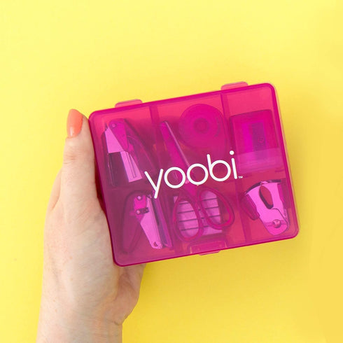 Yoobi: Pink Mini Office Supply Kits – Mini School Supplies Kit – Includes Scissors, Mini Stapler, Staple Remover, Staples, Tape Dispenser & More –...