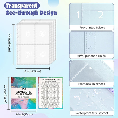 100 Envelopes Money Saving Challenge, 100 Envelope Challenge Binder, A5 Budget Planner Book to Save $5,050, Savings Challenges Budget Book Binder ...
