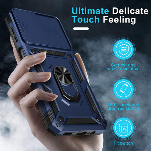 Janmitta Compatible with Galaxy A14 5G Case Built in Slide Camera Lens Cover and Screen Protector,Heavy Duty Shockproof Full Body Phone Cover,Buil...